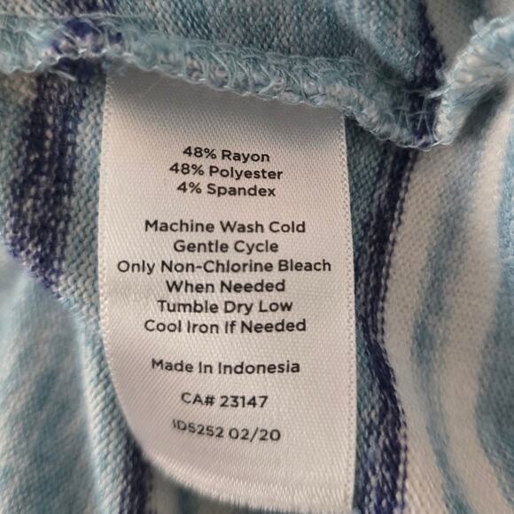 T By Talbots Athletic Pockets Draw String Waist Shades of Blue Women's Dress M - Picture 4 of 4